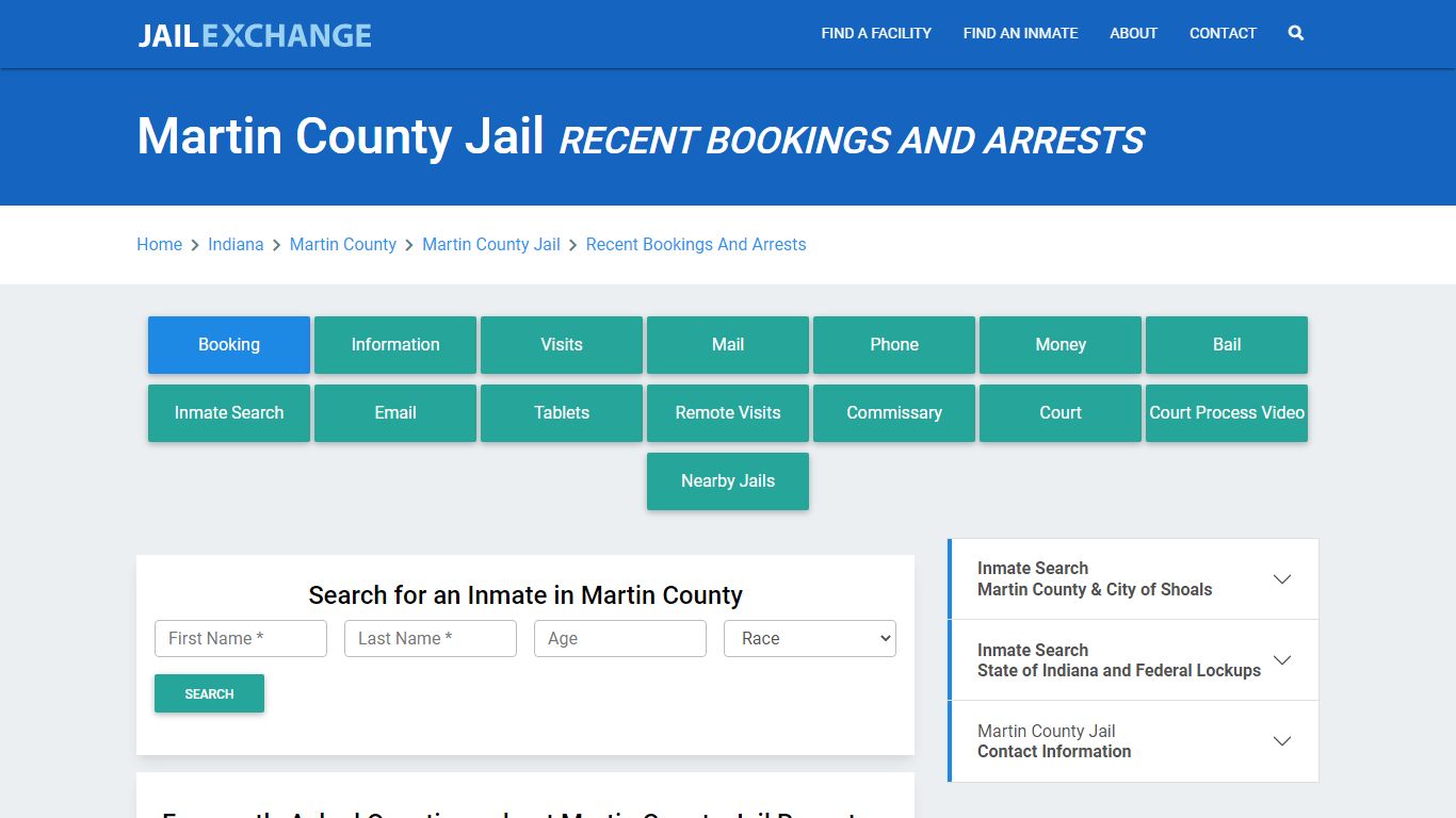 Martin County Jail Recent Bookings And Arrests - Jail Exchange